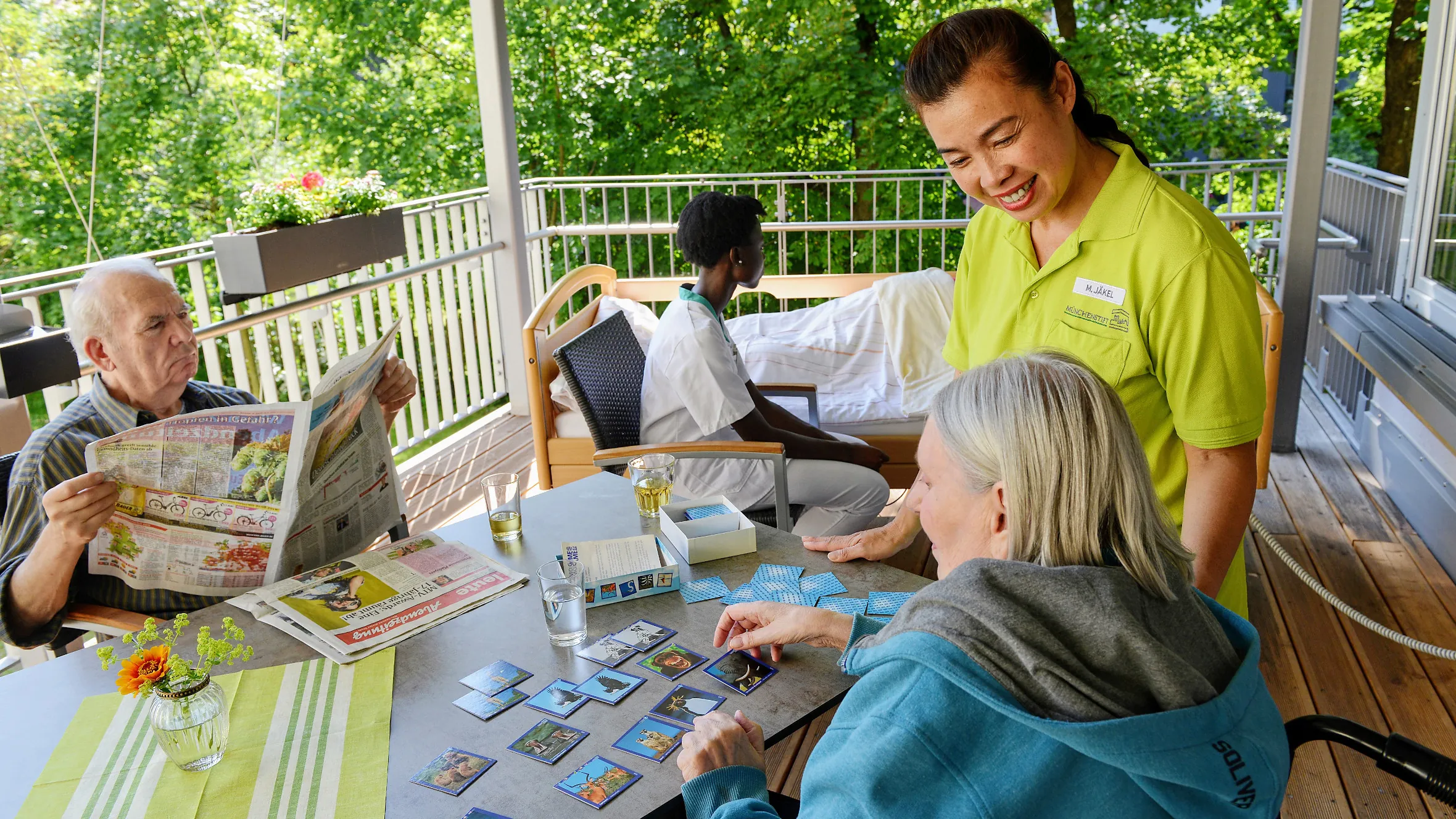 Residents spending a sunny afternoon on the large balconies